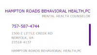 Hampton roads behavioral health, pc