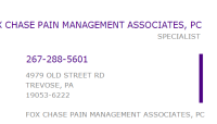 Fox chase pain mgmt assoc