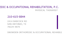 Snowden orthopedic & occupational rehabilitation, p.c.
